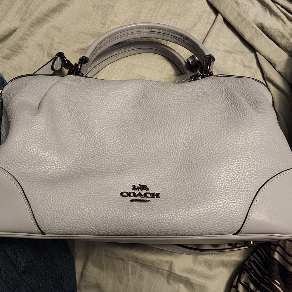 Coach Lane Satchel blue mist